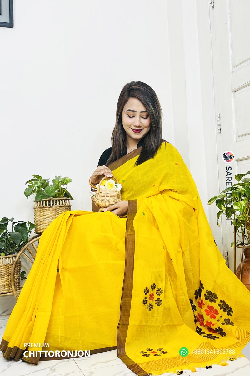 Traditional Chittoronjon Cotton Saree - Image 2