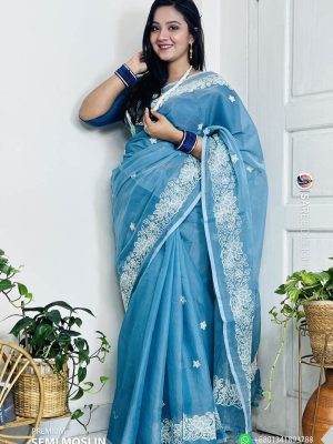 Premium Semi Moslin Saree